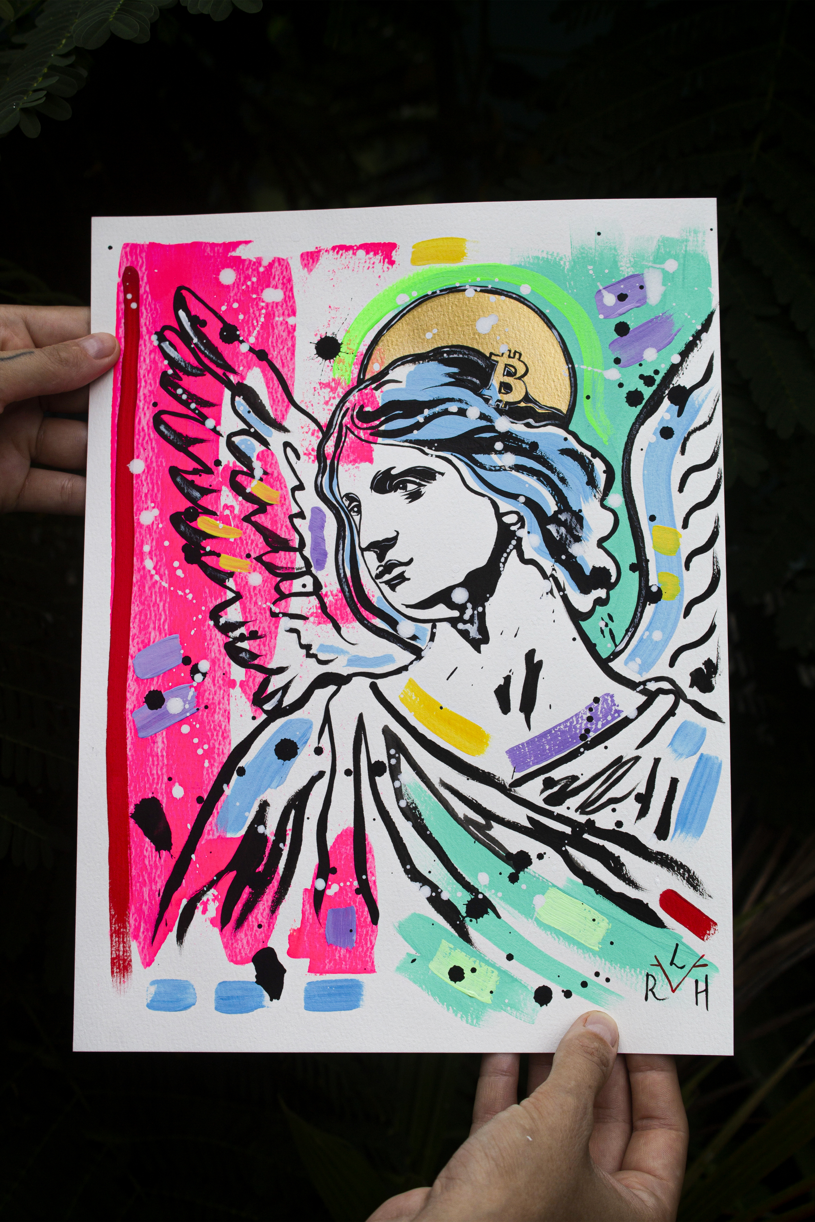 Bitcoin Angel — Pink & Turquoise — image 3