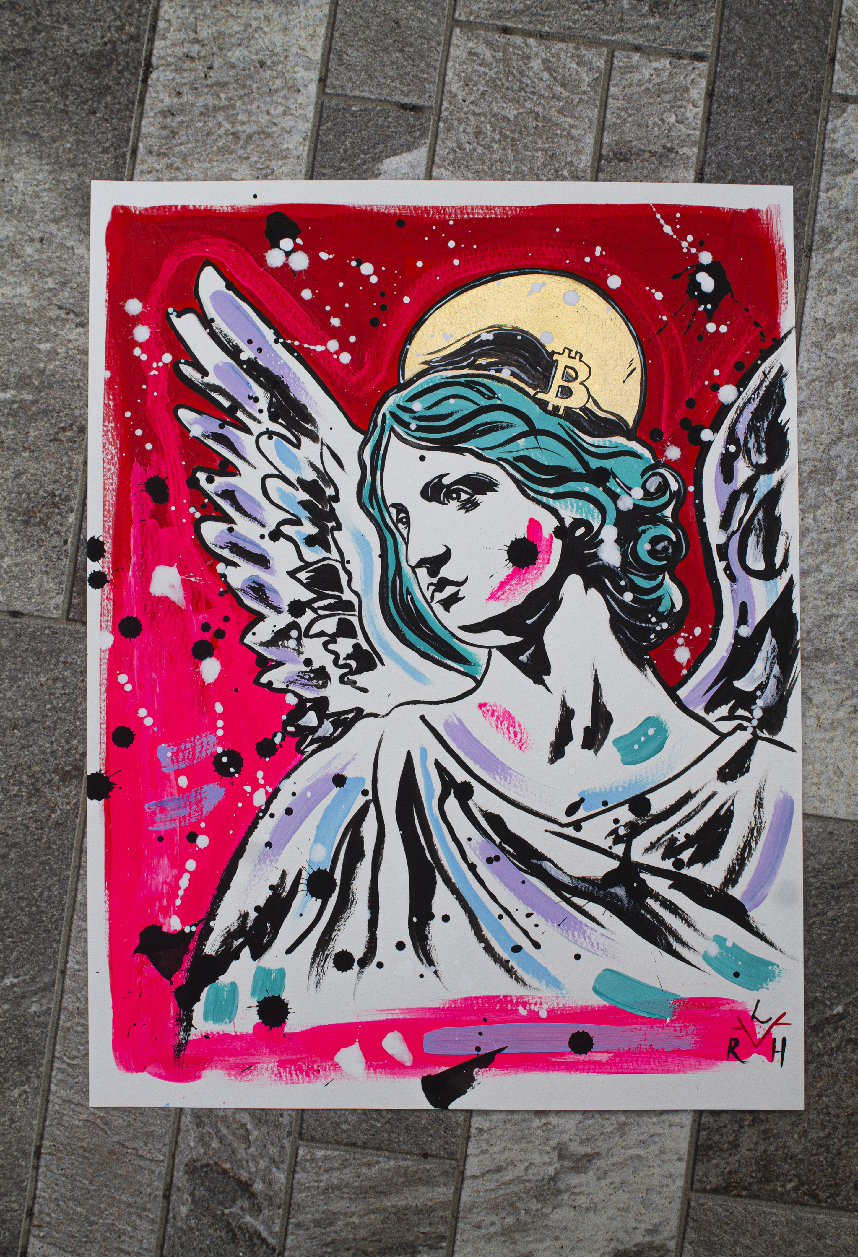 Bitcoin Angel — Red & Turquoise — image 5