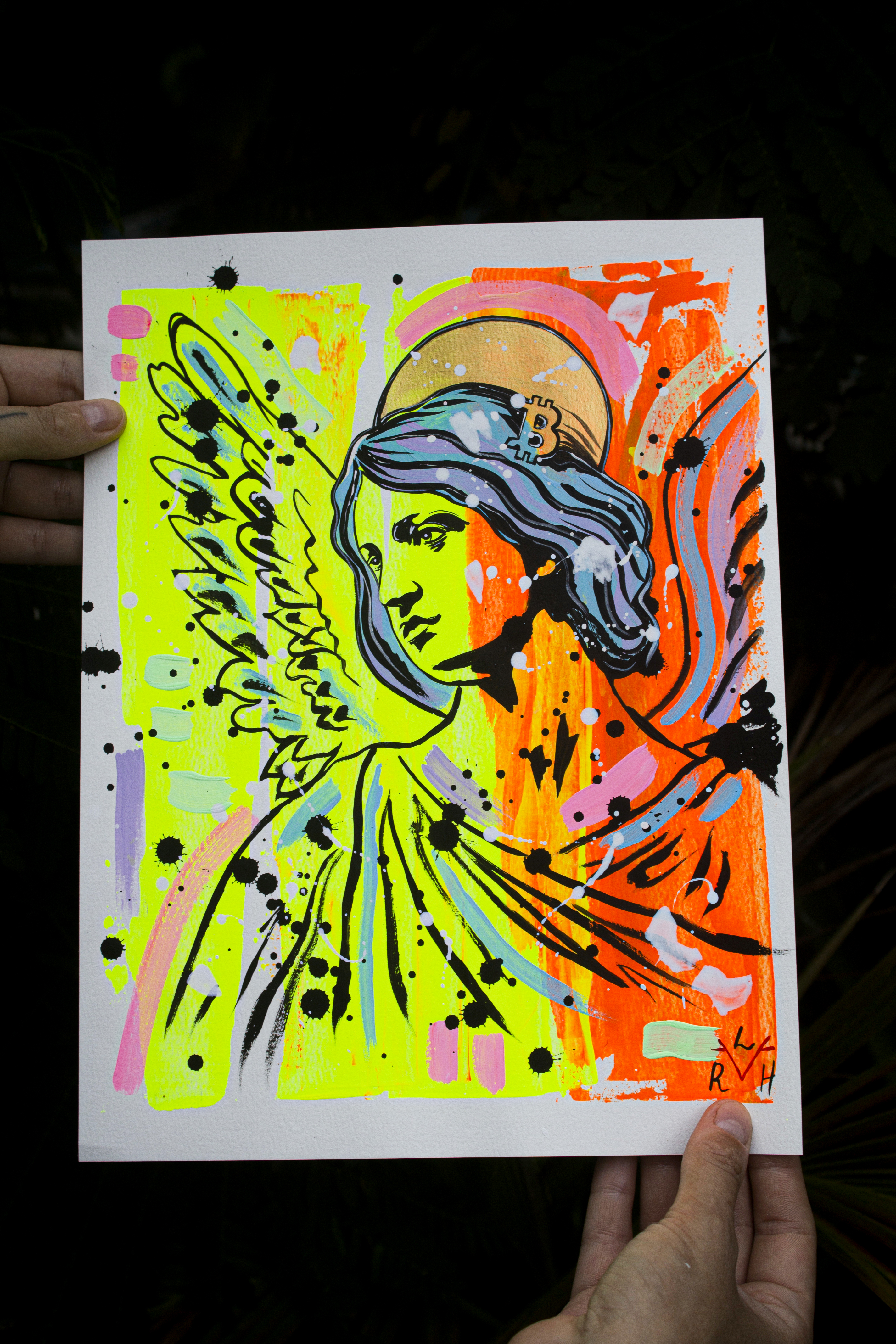 Bitcoin Angel — Yellow, Orange & Sky Blue — image 3