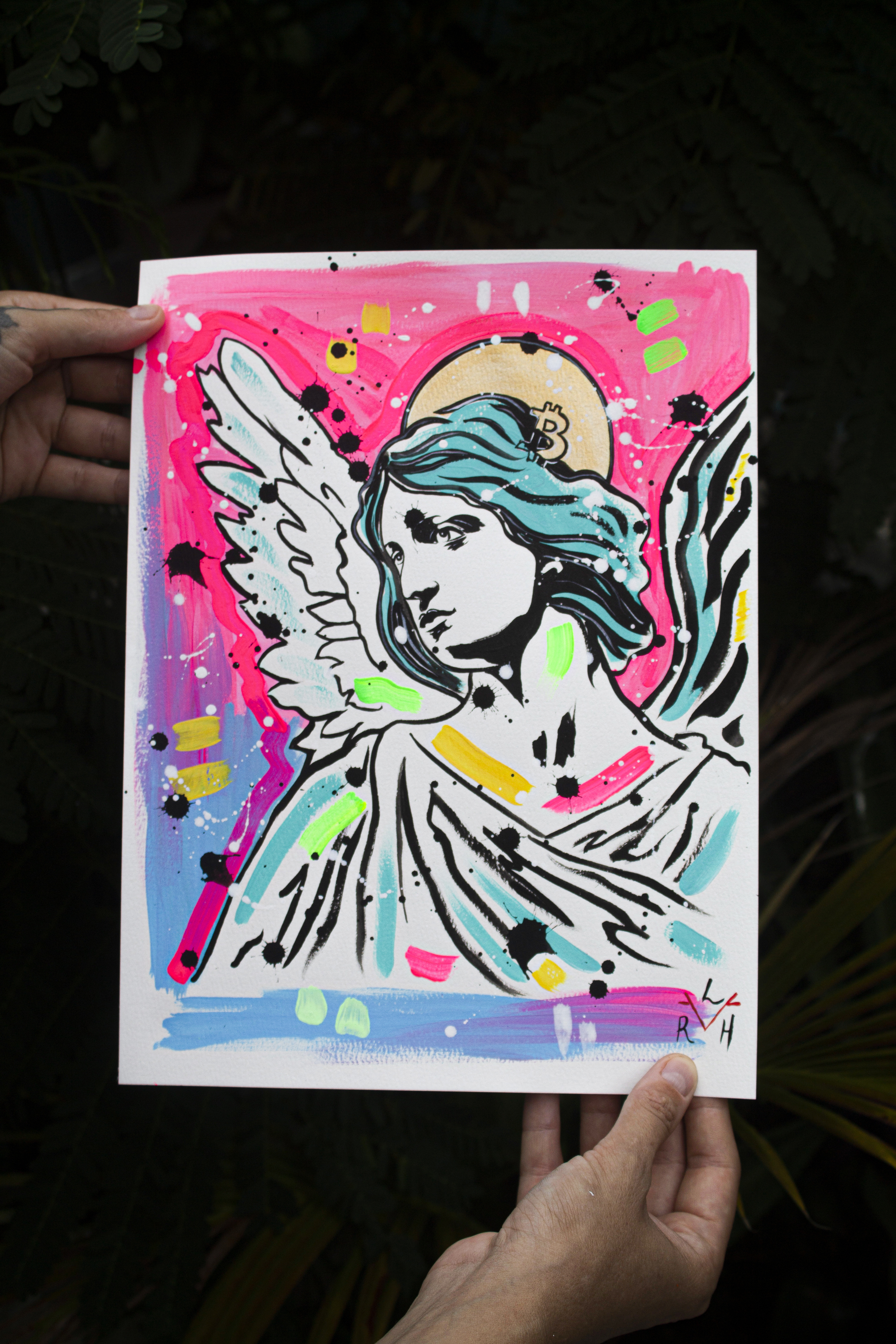 Bitcoin Angel — Sky Blue & Pink — image 3