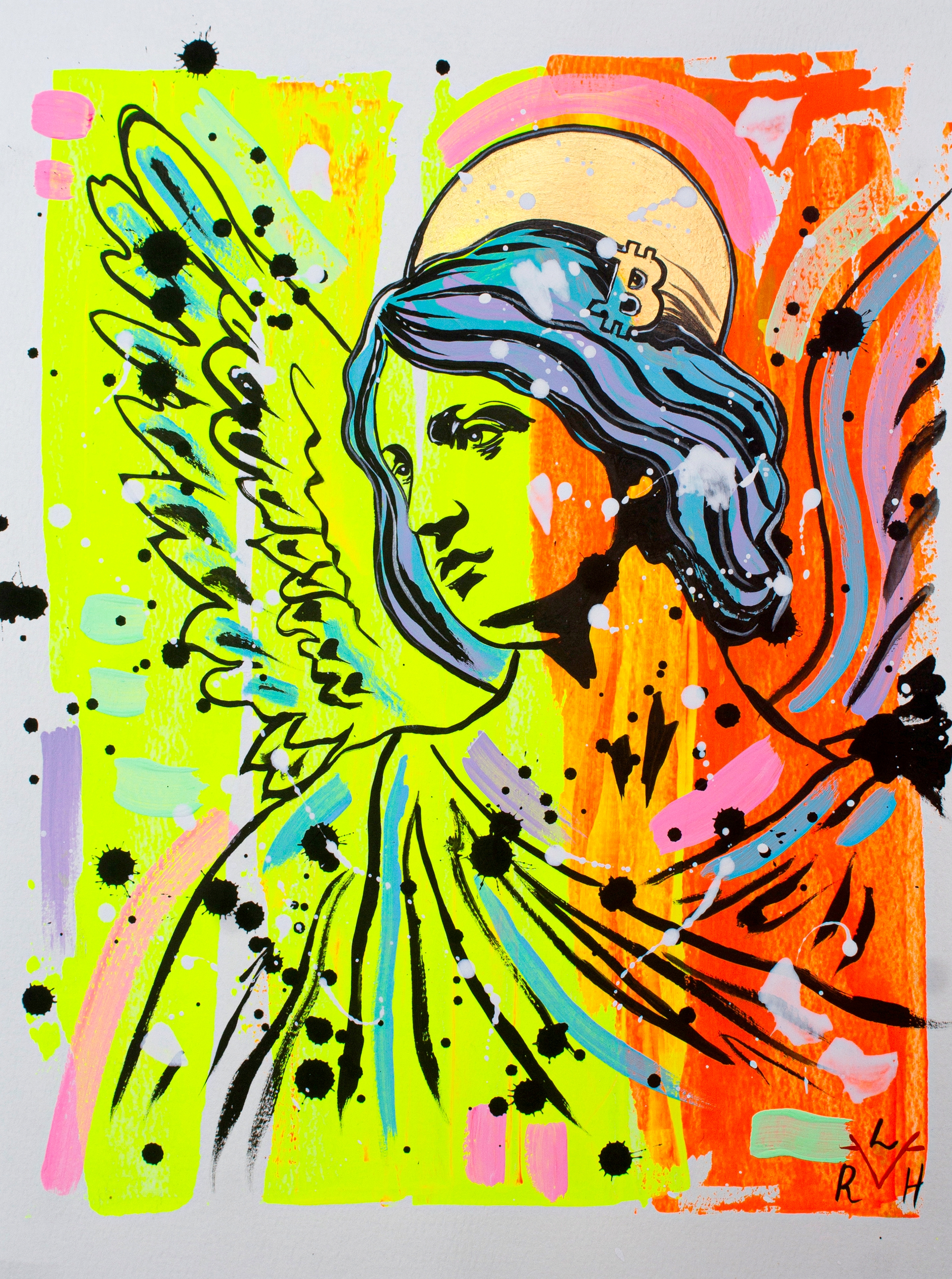 Bitcoin Angel — Yellow, Orange & Sky Blue — image 2