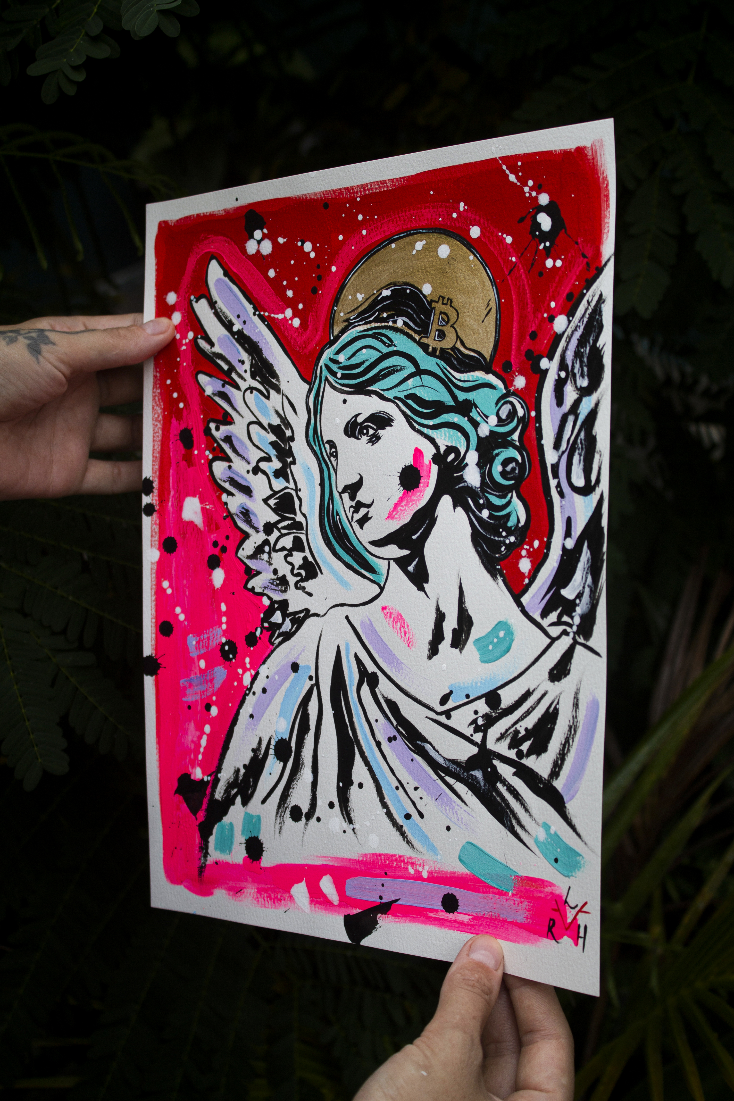 Bitcoin Angel — Red & Turquoise — image 4