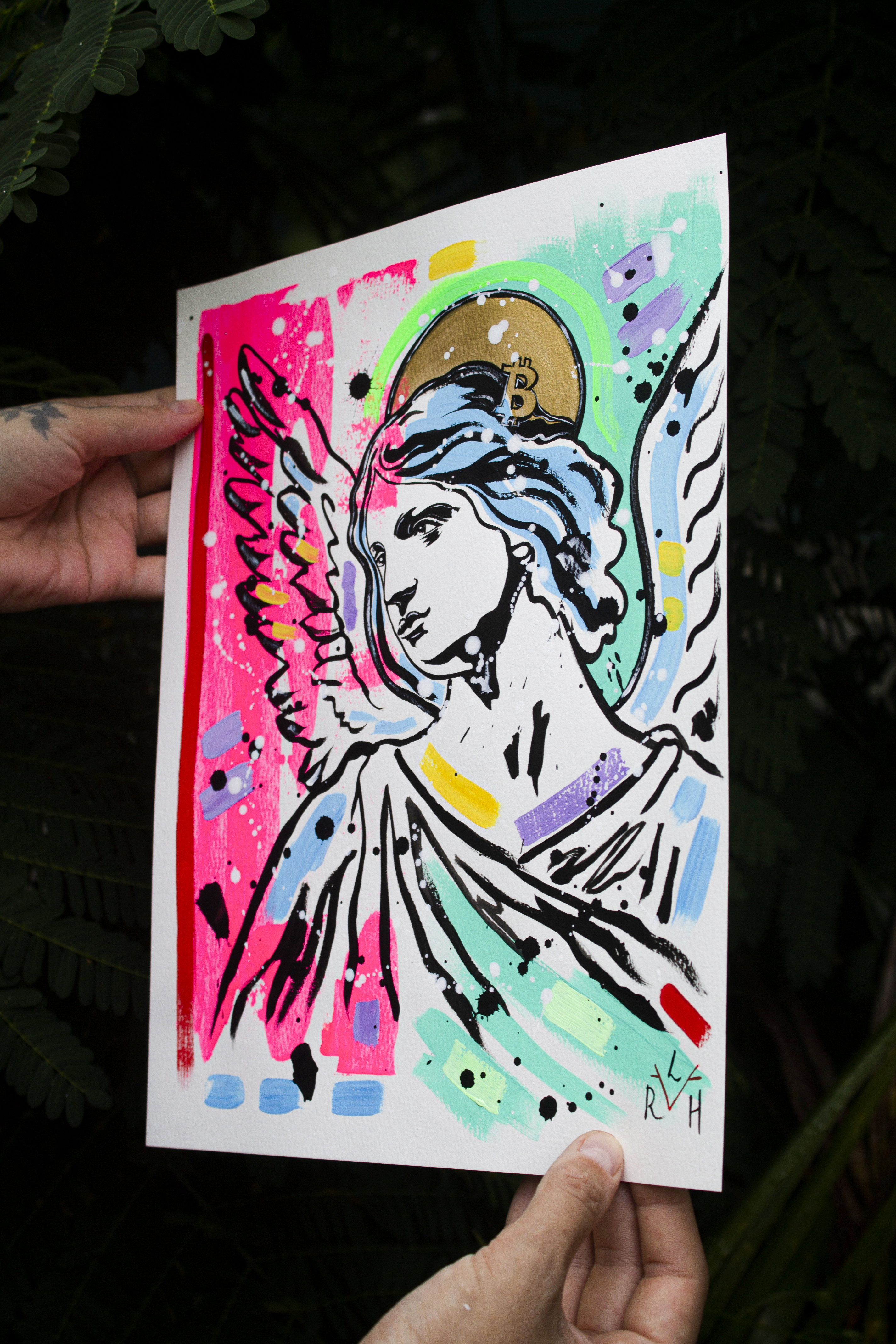 Bitcoin Angel — Pink & Turquoise — image 4