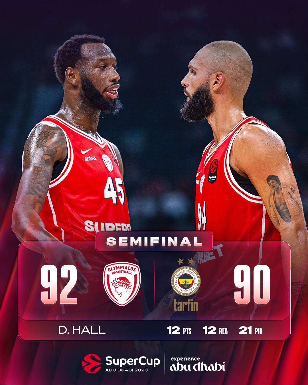 THE REIGNING CHAMPIONS PREVAIL! 🔴⚪️
Olympiacos Piraeus is Championship Game bound!