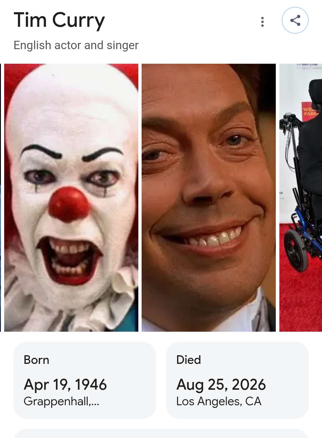 Damn it, Curry too! 😩😞
#RIP #TimCurry
