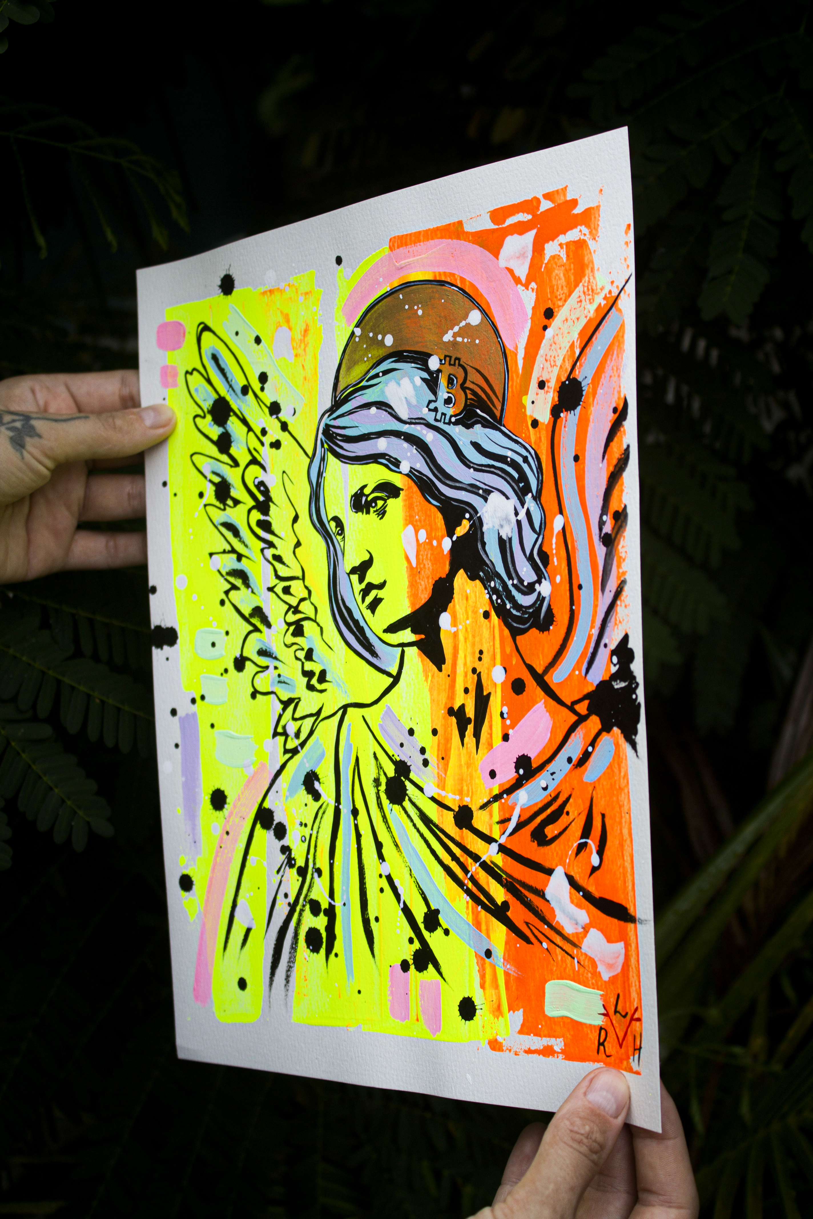 Bitcoin Angel — Yellow, Orange & Sky Blue — image 4