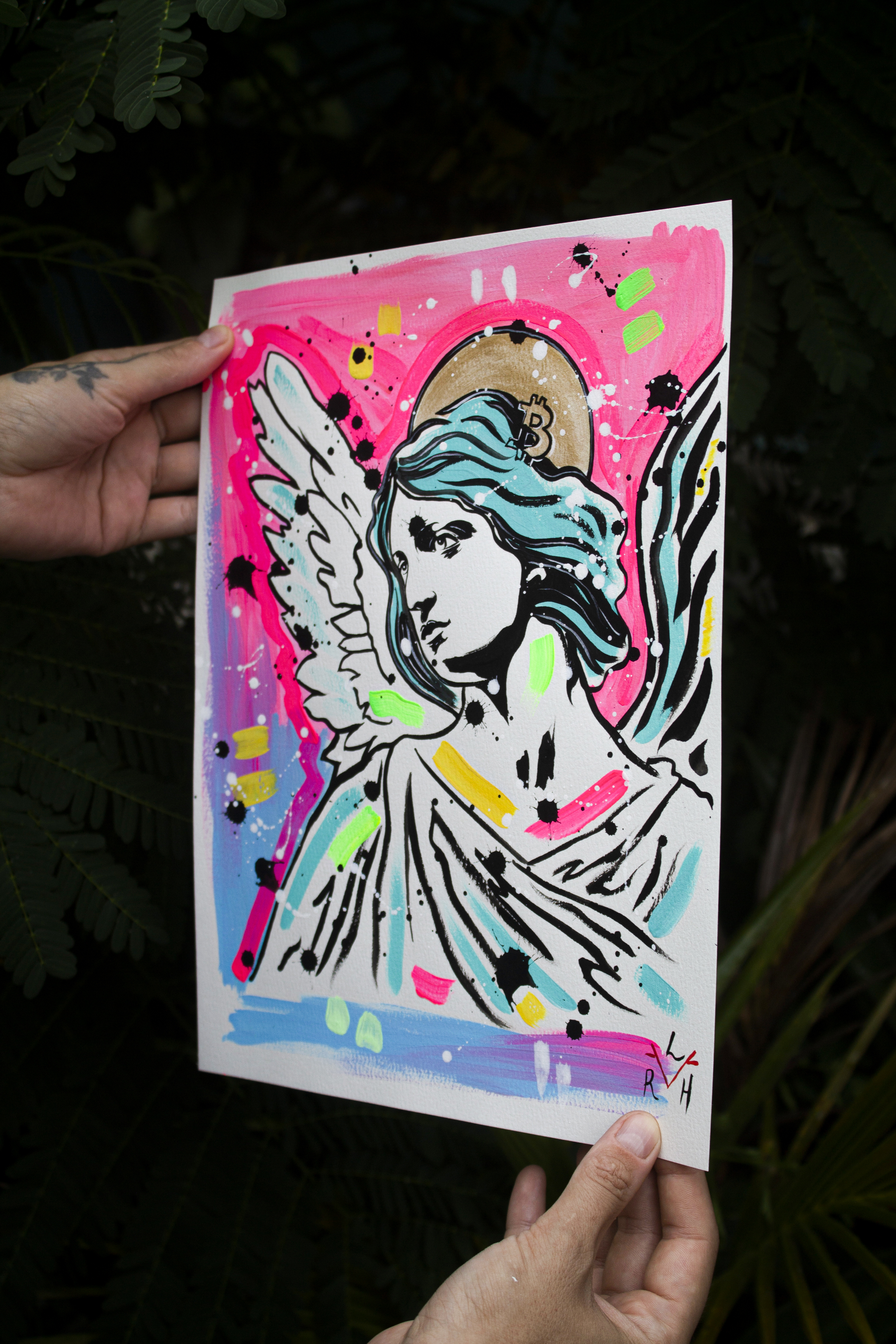 Bitcoin Angel — Sky Blue & Pink — image 4