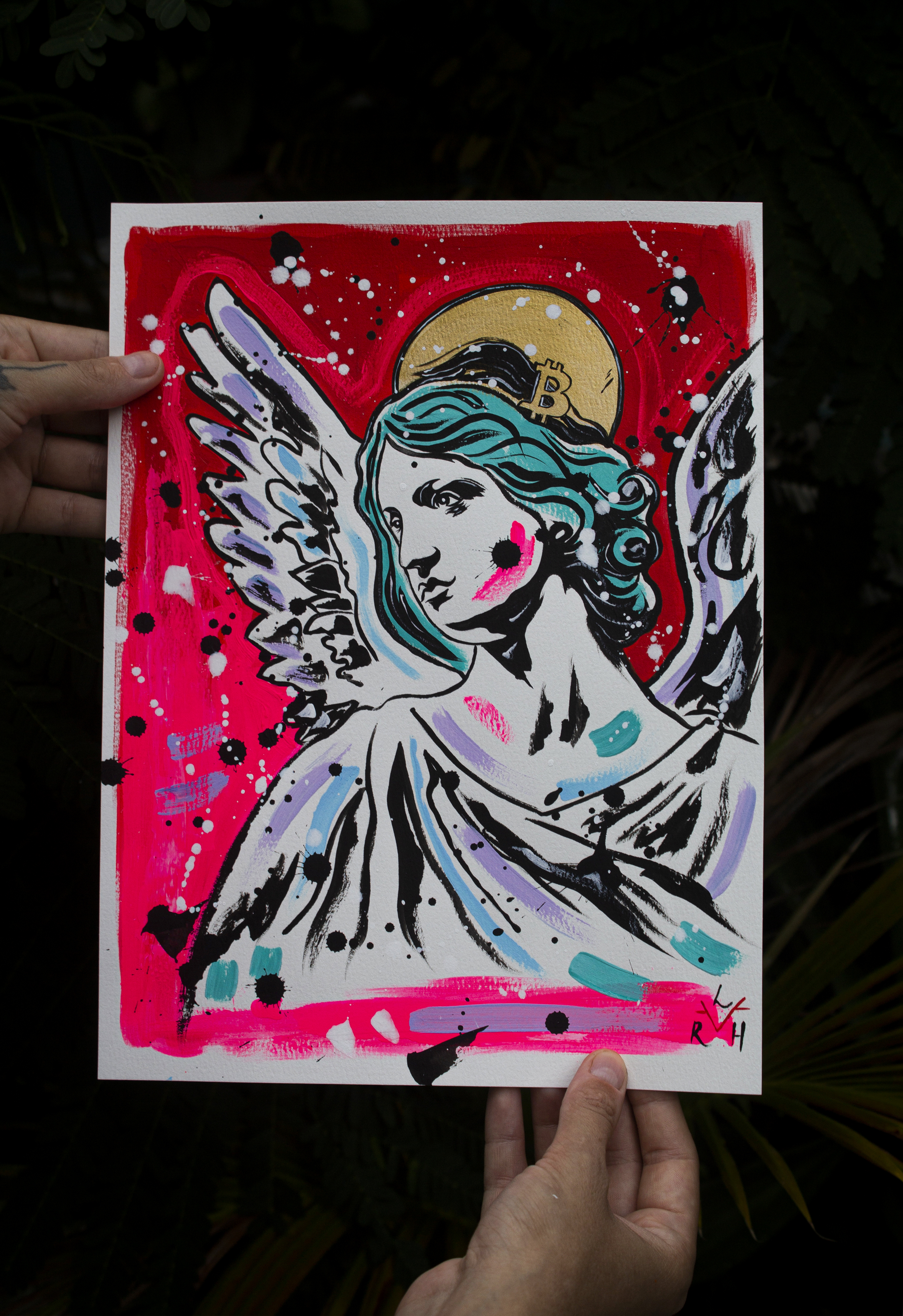 Bitcoin Angel — Red & Turquoise — image 3