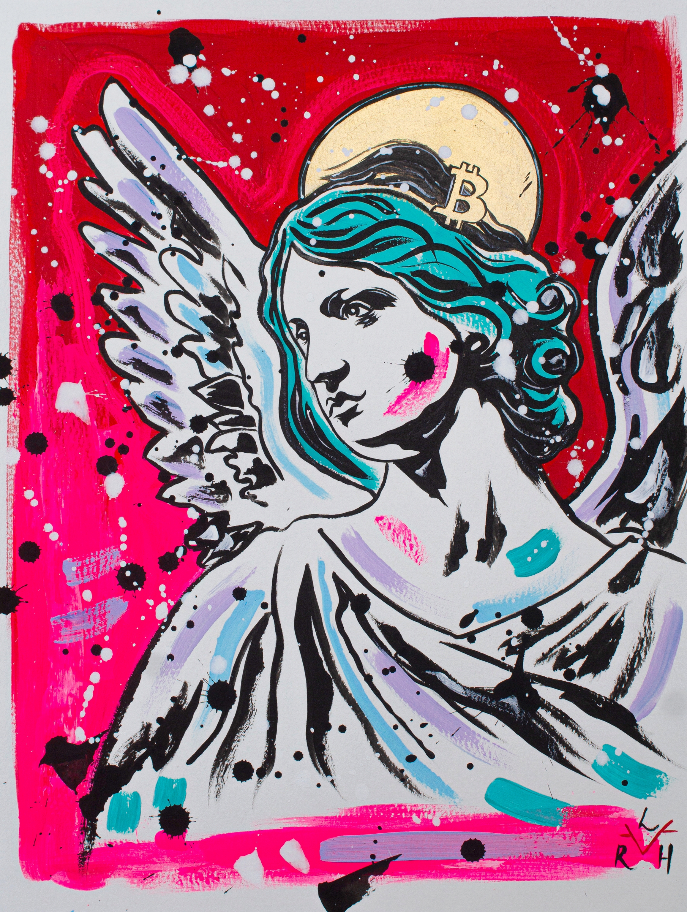 Bitcoin Angel — Red & Turquoise — image 2