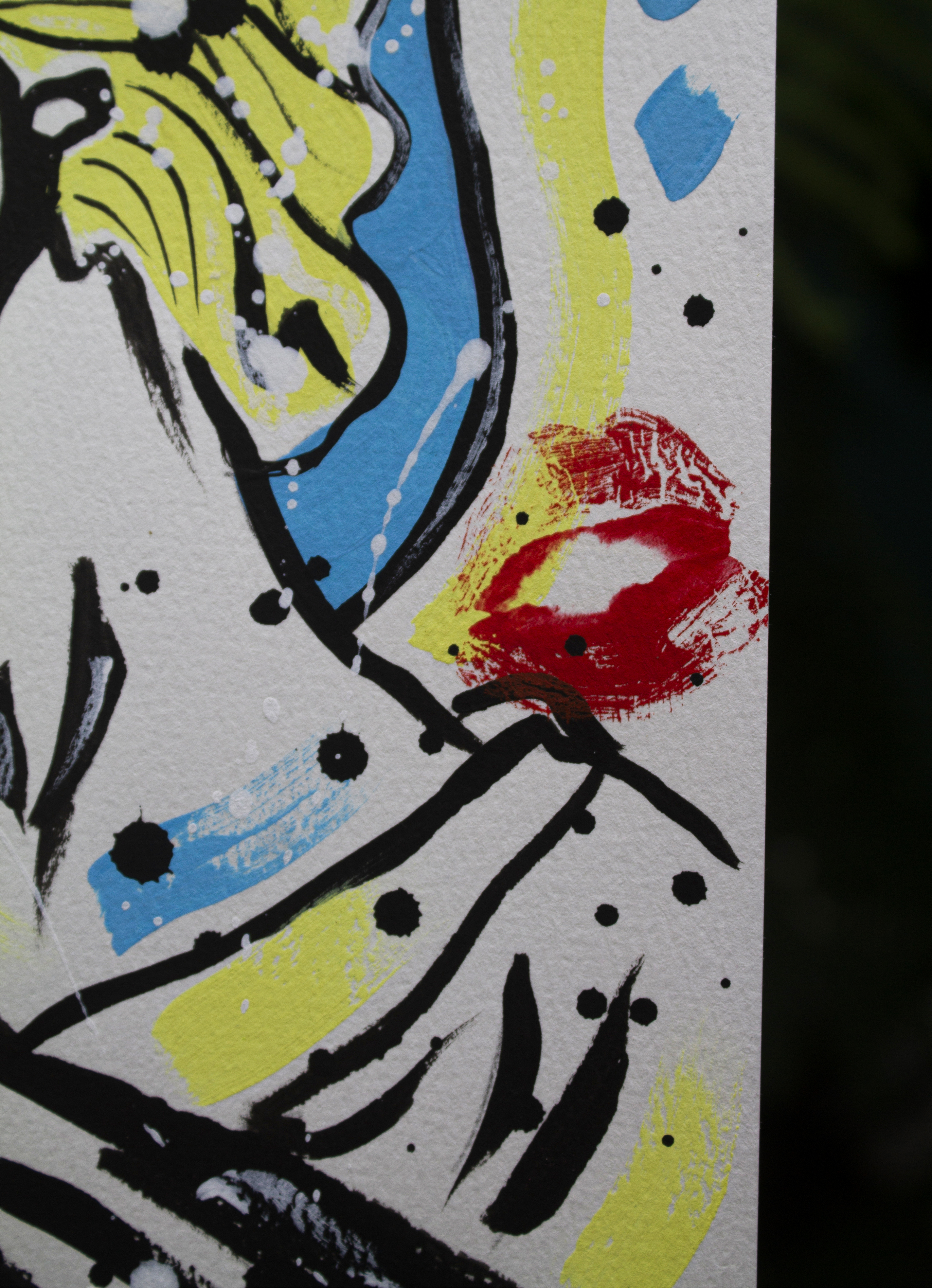 Bitcoin Angel — Orange, Blue & The Kiss -Original Painting — image 5
