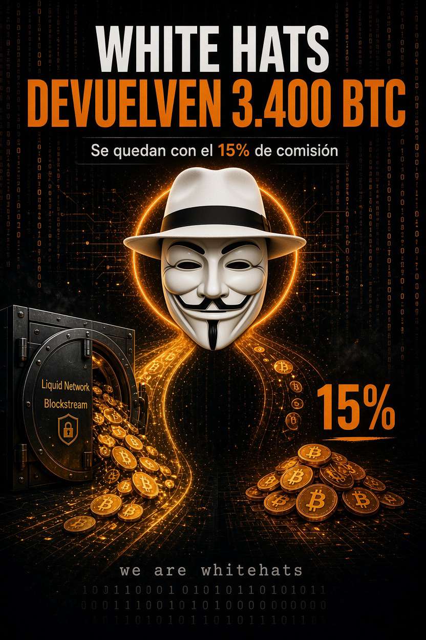Los white hats devolvieron 3.400 BTC a Blockstream. #bitcoin