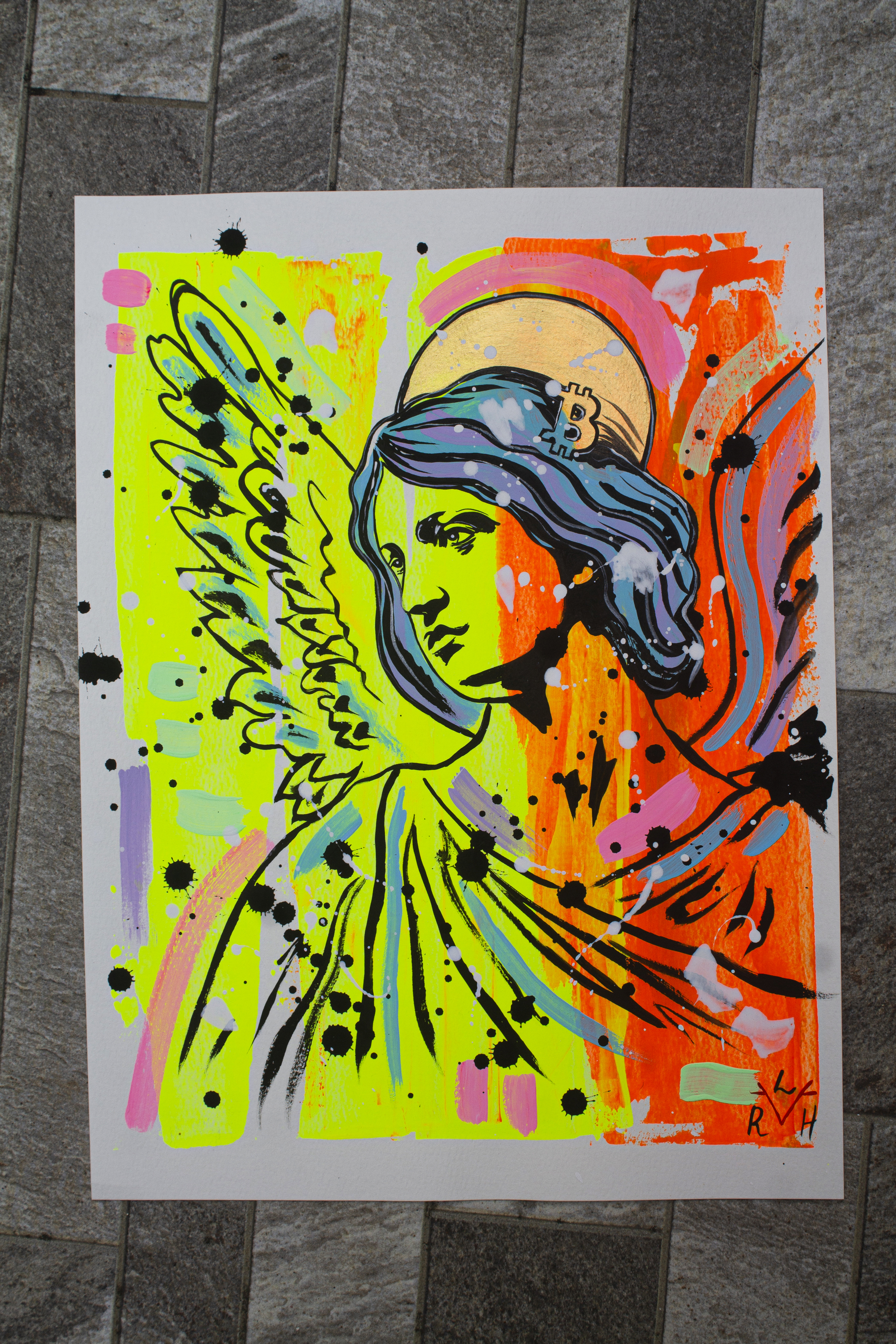 Bitcoin Angel — Yellow, Orange & Sky Blue — image 5